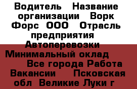 Водитель › Название организации ­ Ворк Форс, ООО › Отрасль предприятия ­ Автоперевозки › Минимальный оклад ­ 48 000 - Все города Работа » Вакансии   . Псковская обл.,Великие Луки г.